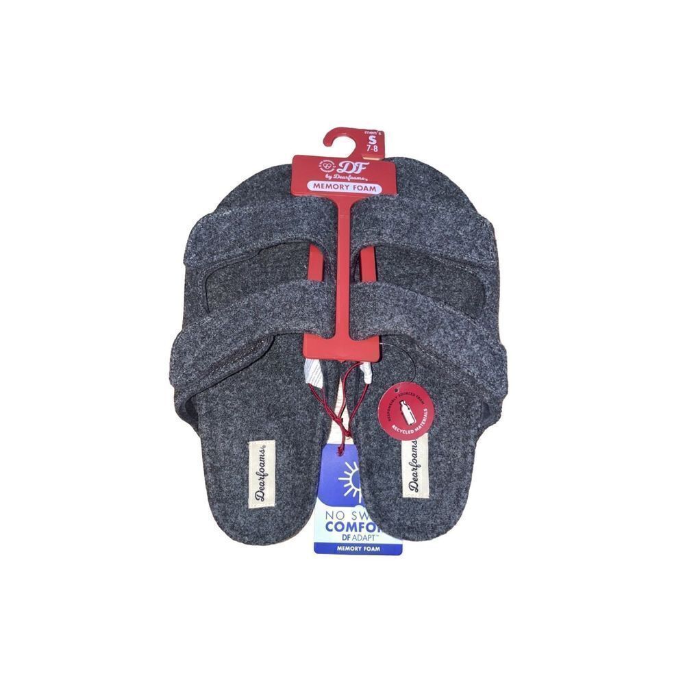 Dearfoams Men's Maddox Wool Blend Strap Slides Size Small (7-8) NWT